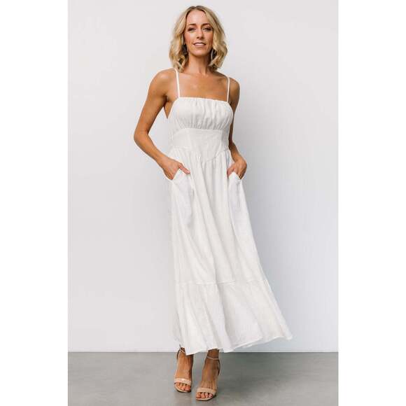 Baltic Born Mikayla Textured Tank Dress | Off White Size MM - Picture 2 of 5